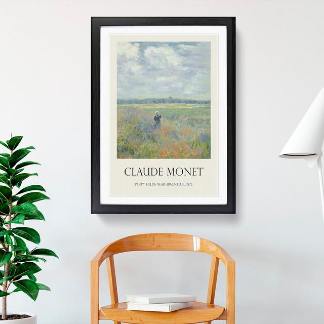 Poppy Fields Near Argenteuil Print by Claude Monet - Picture Frame Painting East Urban Home Frame Option: Black Framed, Size: 65cm H x 48cm W x 2cm D on Productcaster.