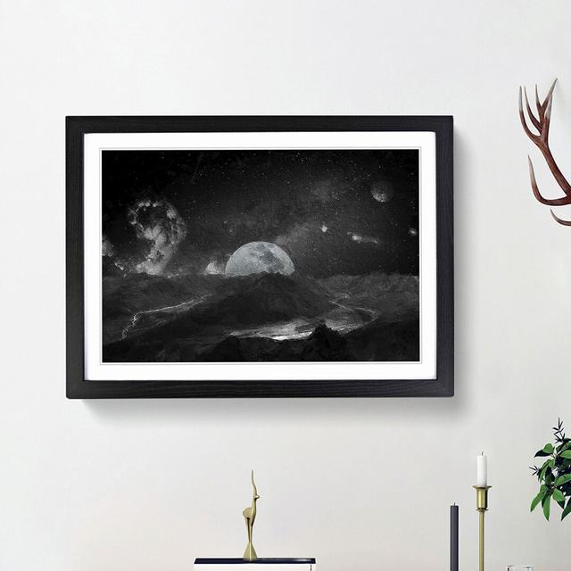 View of the Moon - Picture Frame Painting Print East Urban Home Frame Option: Black Framed, Size: 48cm H x 65cm W x 2cm D on Productcaster.