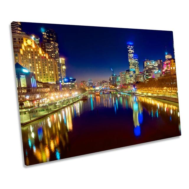 Melbourne Australia River City CANVAS WALL ART Framed Print Ebern Designs Size: 40.6cm H x 61cm W x 2cm D on Productcaster.