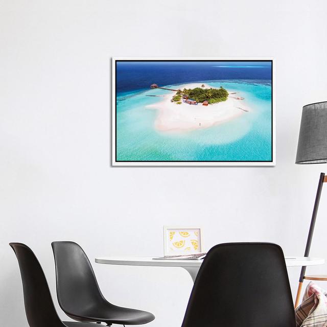 Tropical Island In The Maldives by Matteo Colombo - Gallery-Wrapped Canvas Giclée on Canvas Beachcrest Home Format: White Framed, Size: 66.04cm H x 10 on Productcaster.