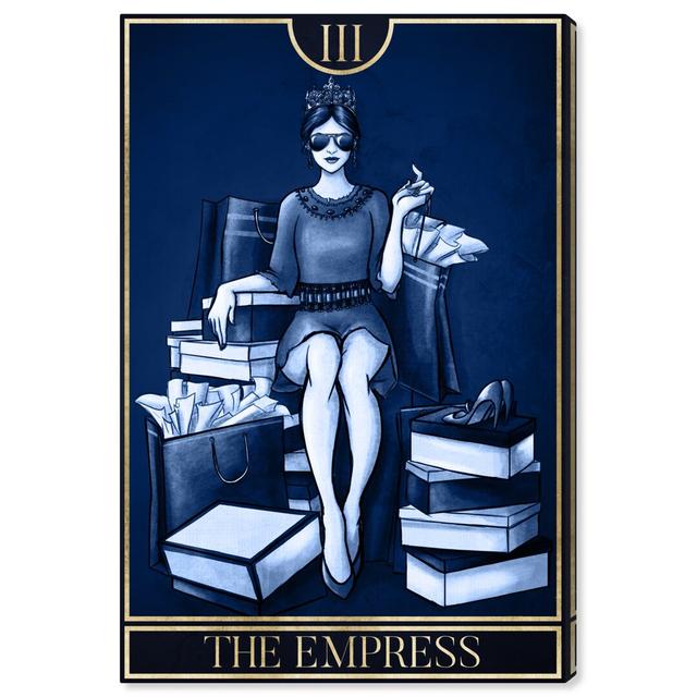 'The Empress Tarot Blue' Graphic Art on Wrapped Canvas East Urban Home Size: 76.2 cm H x 50.8 cm W on Productcaster.