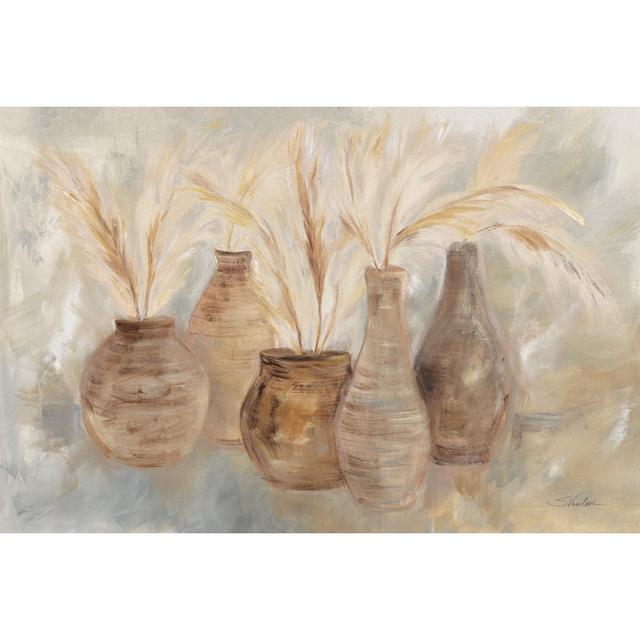 Grasses and Baskets Dark by Silvia Vassileva - Wrapped Canvas Painting Marlow Home Co. Size: 81cm H x 122cm W x 3.8cm D on Productcaster.