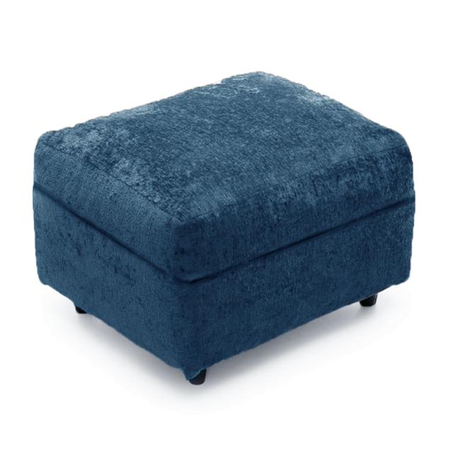 Amitoj 55cm Wide Square Solid Pattern Footstool Ottoman Latitude Run Upholstery Colour: Blue on Productcaster.