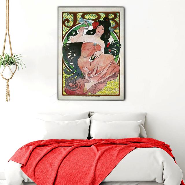 Poster Job by Alphonse Mucha - No Frame Print on Canvas Marlow Home Co. Size: 95cm H x 135cm W on Productcaster.