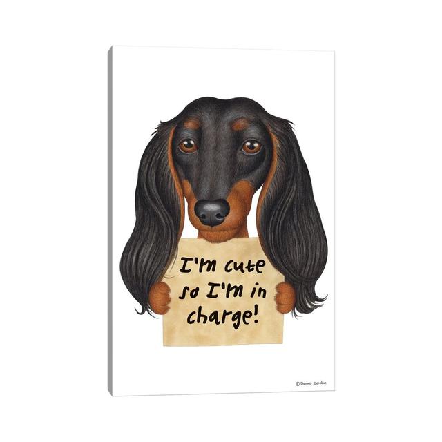 Dachshund I'm Cute Long, Hairy Ears by Danny Gordon - Wrapped Canvas Graphic Art Happy Larry on Productcaster.