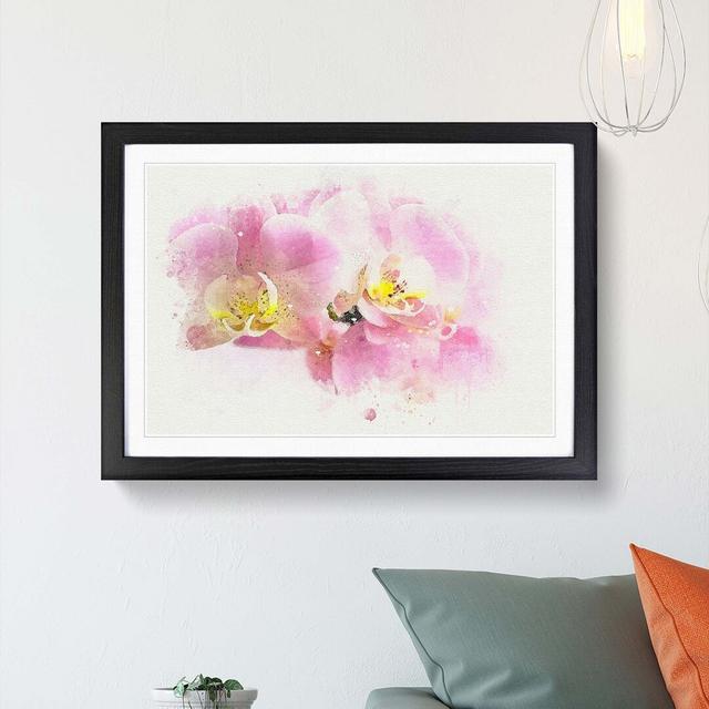 Pink Orchid Flower - Picture Frame Graphic Art Print East Urban Home Size: 35cm H x 50cm W x 2cm D, Frame Option: Black on Productcaster.