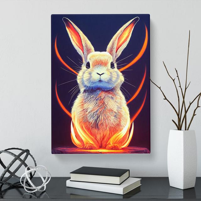 Kyran Rabbit Flame Art - Wrapped Canvas Print Brambly Cottage Size: 60cm H x 40cm W on Productcaster.