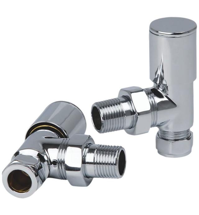 Bethania Chrome Angled Radiator Valves - Pair (Set of 2) Symple Stuff Finish: Chrome on Productcaster.