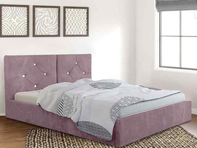 Cubana Bed Double Plush Velvet Silver Envisage Trade Size: Double (4'6), Colour: Pink on Productcaster.