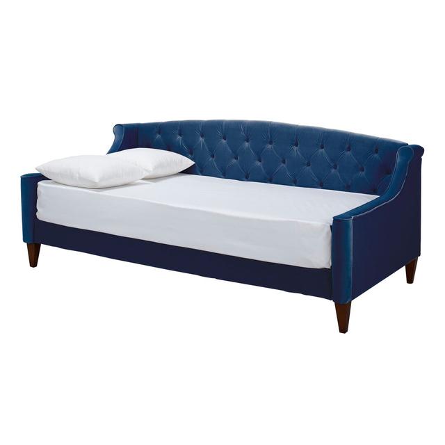 Gilmore Upholstered Sleeper Sofa Blue Elephant Upholstery: Navy Blue on Productcaster.