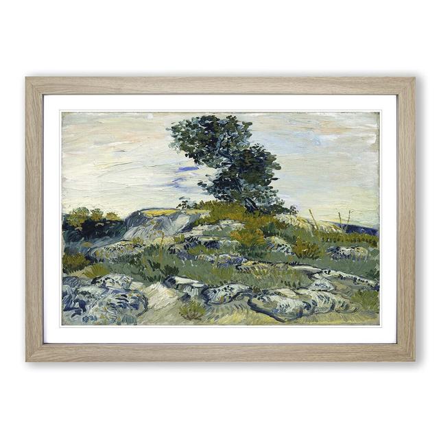 'The Rocks' by Vincent Van Gogh Framed Painting Print East Urban Home Frame Colour: Oak on Productcaster.