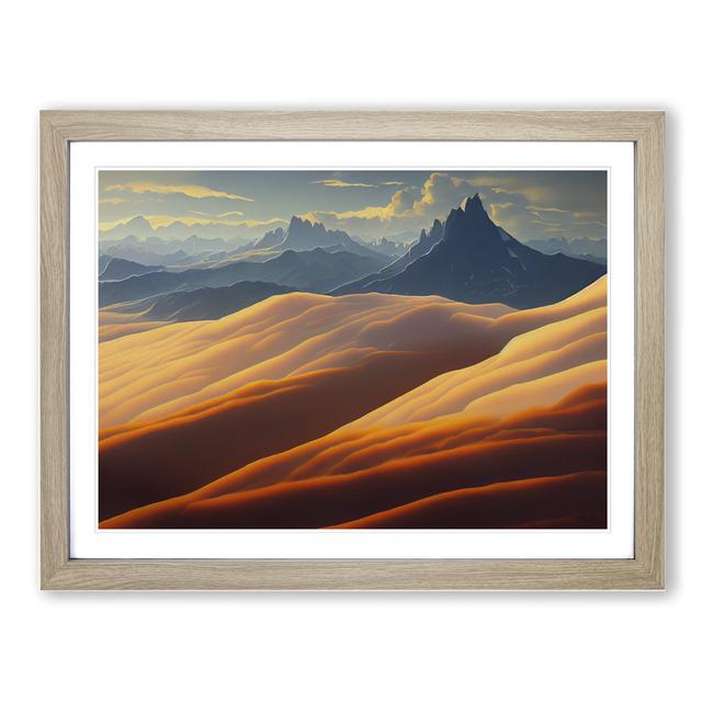 Entrancing Mountain Landscape - Picture Frame Graphic Art Alpen Home Size: 46cm H x 64cm W x 2cm D, Frame Colour: Oak on Productcaster.