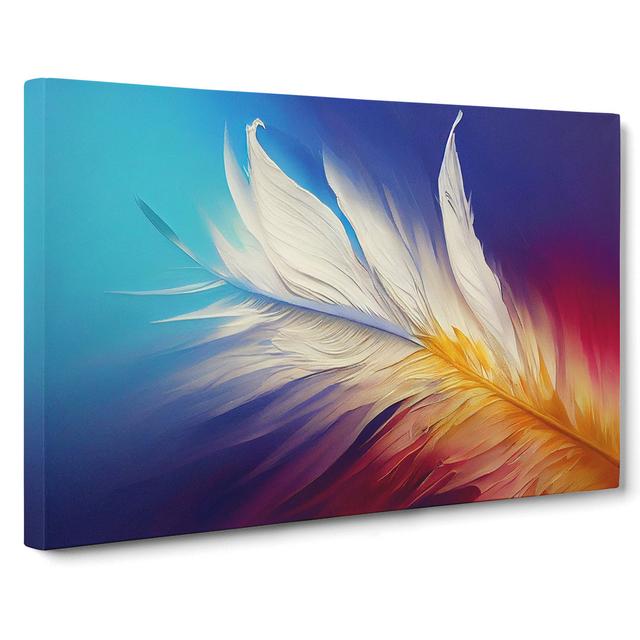 Harmonious Bird Feathers - Wrapped Canvas Graphic Art ClassicLiving Size: 35cm H x 50cm W x 3cm D on Productcaster.