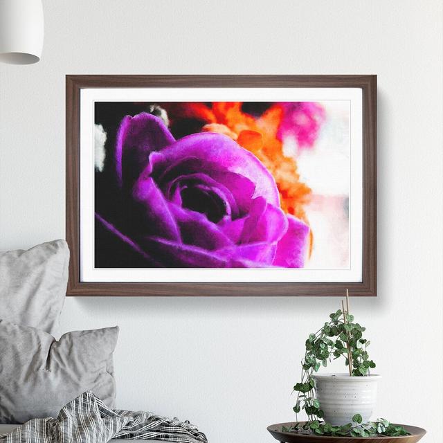 Purple Rose Flower Vol.5 - Picture Frame Painting East Urban Home Frame Option: Walnut Framed, Size: 27cm H x 36cm W x 2cm D on Productcaster.