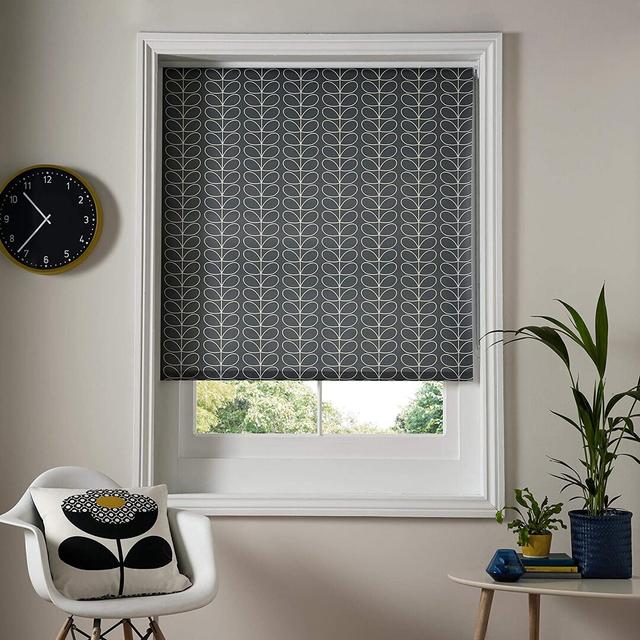 Day and Night Linear Stem Roller Blind Orla Kiely Size: 162 cm L x 90 cm W, Finish: Dark Grey on Productcaster.