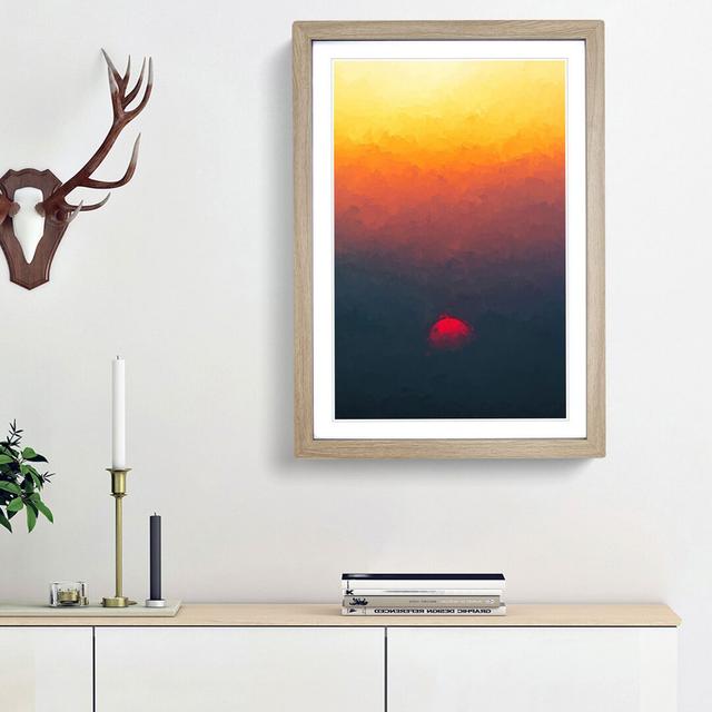 Sunset in Portugal in Abstract - Picture Frame Graphic Art Print East Urban Home Size: 36cm H x 27cm W x 2cm D, Frame Option: Oak Framed on Productcaster.