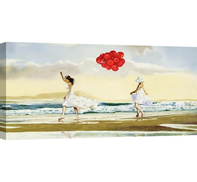 Collecting Waves by Pierre Benson - Wrapped Canvas Painting Print 17 Stories Size: 50cm H x 100cm W x 4cm D on Productcaster.