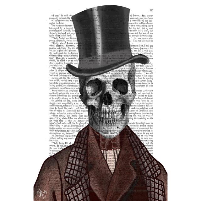 Skeleton Gentleman And Top Hat by Fab Funky - Wrapped Canvas Graphic Art Print Happy Larry Size: 30cm H x 20cm W on Productcaster.