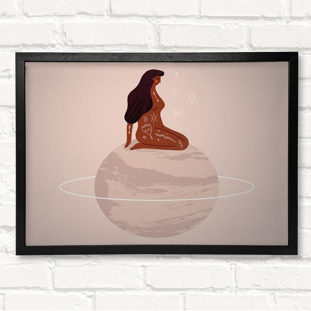 The Woman Planet - Closed Corner Frame Art Prints on Wood Latitude Run Size: 29.7cm H x 42cm W on Productcaster.