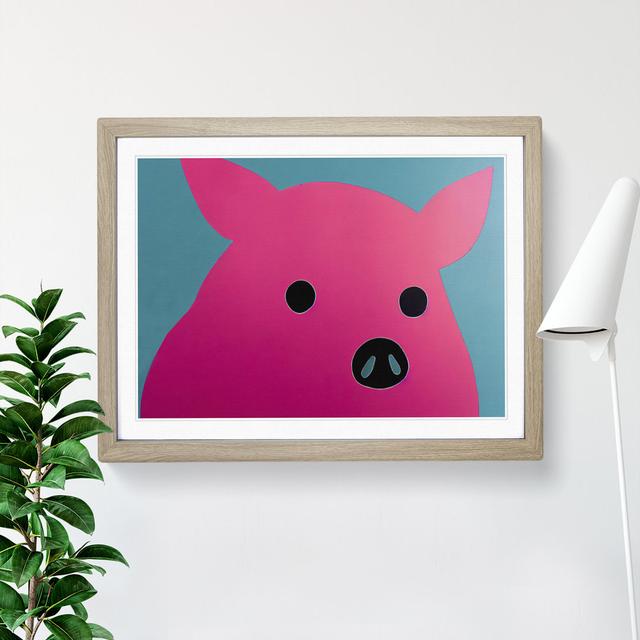 Pig Modern Abstract - Single Picture Frame Print Harriet Bee Format: Oak Framed, Size: 46cm H x 64cm W x 2cm D on Productcaster.