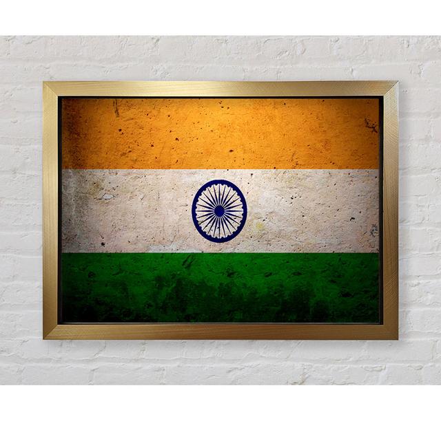 Indian Grunge Flag - Single Picture Frame Art Prints Bright Star Size: 59.7cm H x 84.1cm W x 3.4cm D on Productcaster.