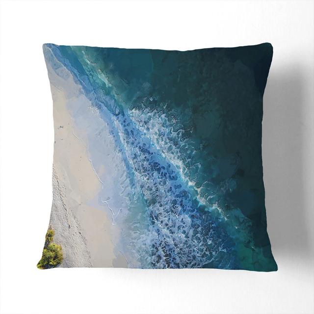 High Above the Maldives in Abstract Cushion with Filling East Urban Home Size: 55cm H x 55cm W x 20cm D, Backing Colour: Stone on Productcaster.