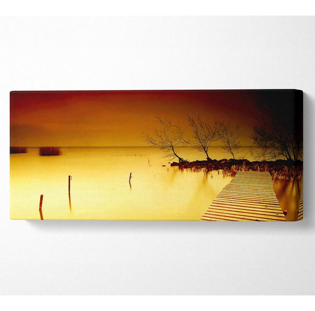 Mystical Boardwalk Yellow - Wrapped Canvas Art Prints Highland Dunes Size: 50.8cm H x 121.9cm W x 10cm D on Productcaster.