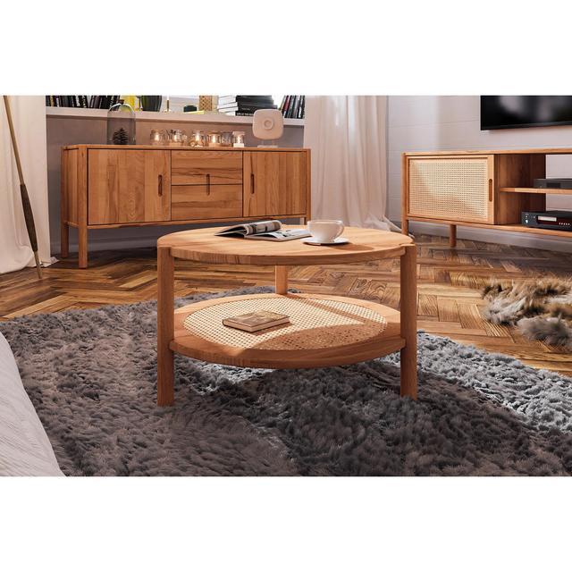 Anmie Solid Wood Coffee Table with Storage 17 Stories Size: 35 x 80 x 80 on Productcaster.