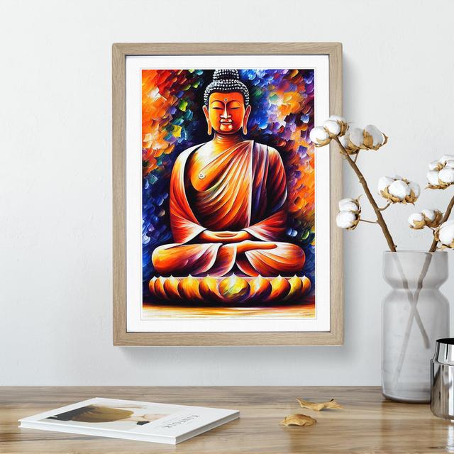 View Of Buddha No.1 - Single Picture Frame Print Latitude Vive Frame Colour: Oak, Size: 46cm H x 34cm W on Productcaster.