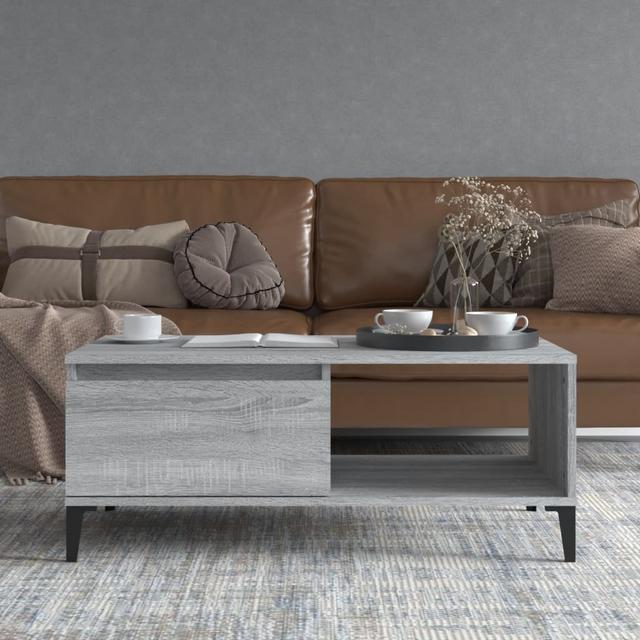 Couchtisch Bilbrook mit Stauraum LoftDesigns Farbe: Grau/Sonoma on Productcaster.