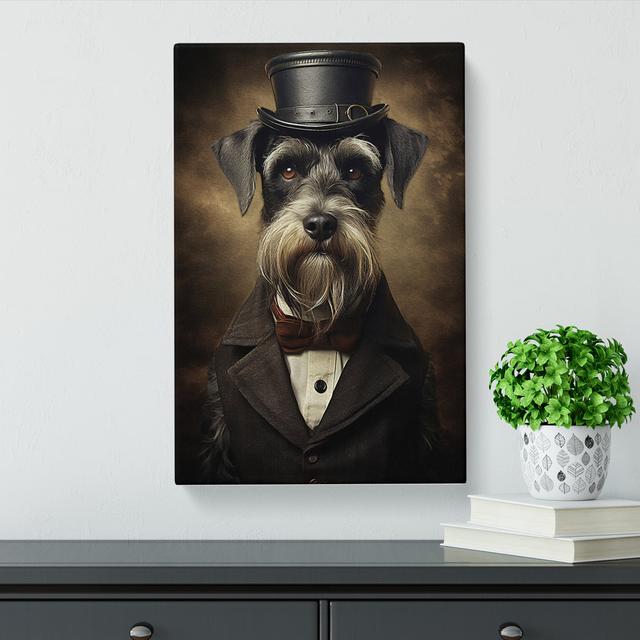 Schnauzer Gothic Art Happy Larry Size: 50cm H x 35cm W x 3cm D on Productcaster.