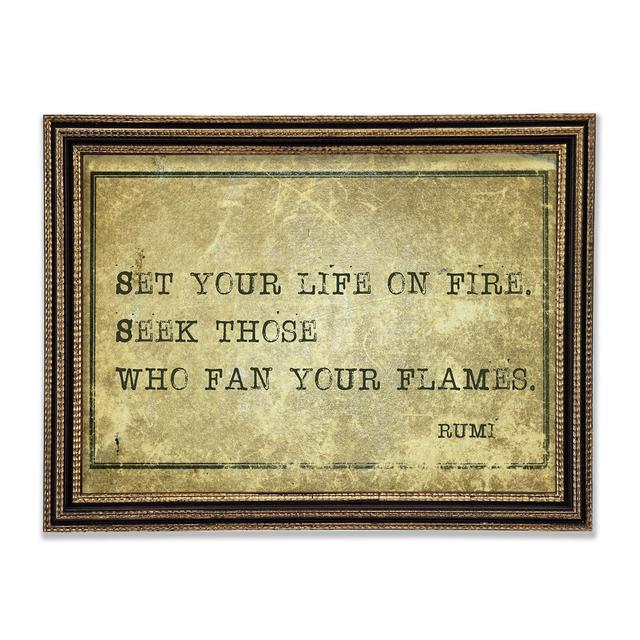 Rumi Quote Framed Print Happy Larry Size: 42cm H x 59.7cm W x 3cm D on Productcaster.