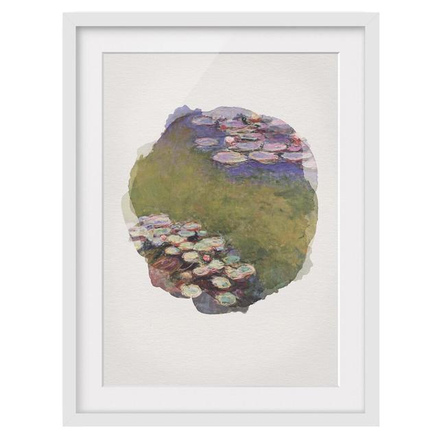 Water Lilies by Claude Monet - Picture Frame Painting Rosalind Wheeler Frame Option: White Framed, Size: 55cm H x 40cm W x 2cm D on Productcaster.