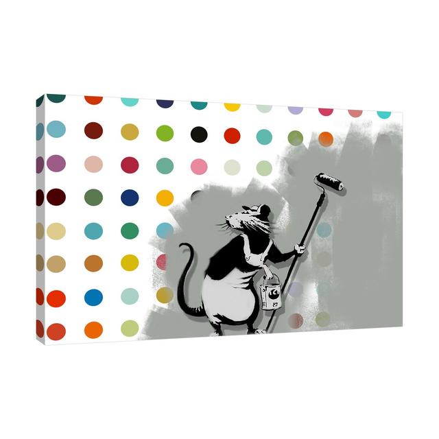 Rat vs. Hirst by Banksy - Wrapped Canvas Graphic Art Print East Urban Home Size: 71 cm H x 107 cm W x 4 cm D on Productcaster.