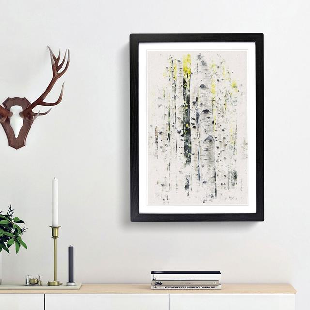 A Yellow Birch Tree Forest - Picture Frame Painting Print East Urban Home Size: 63cm H x 45cm W x 2cm D, Frame Option: Black Framed on Productcaster.