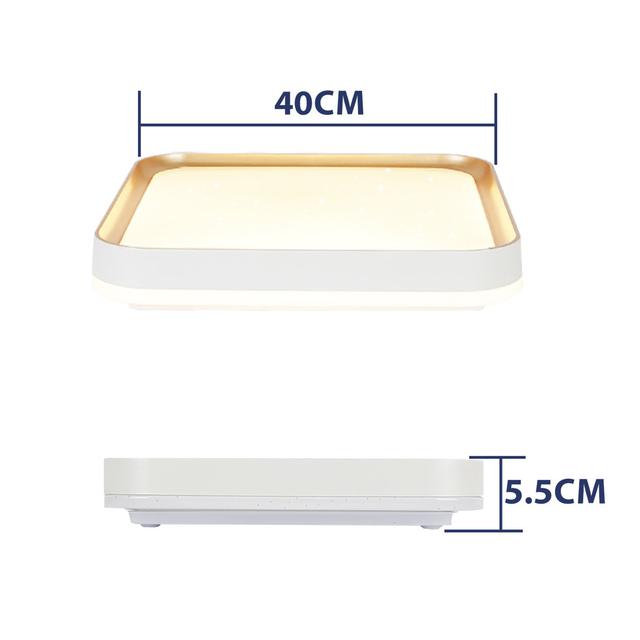 LED ceiling light modern square dimmable 44W for living room kitchen hallway 40cm Metro Lane Shade Colour: White on Productcaster.