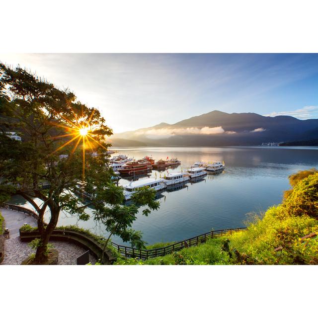 Sun Moon Lake by Sean3810 - Wrapped Canvas Print Union Rustic Size: 81cm H x 122cm W x 3.8cm D on Productcaster.