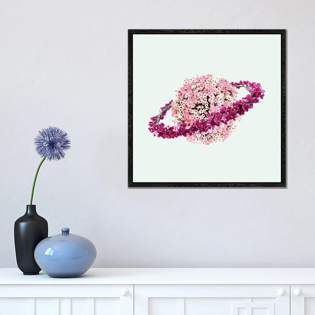 Floral Planet by Paul Fuentes - Graphic Art Print on Canvas Latitude Run Frame Option: Black Framed, Size: 93.98cm H x 93.98cm W x 3.81cm D on Productcaster.