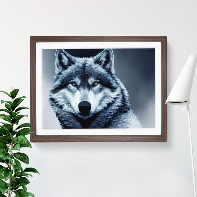 XH1022-10274X Wolf Portrait Vol.4 - Single Picture Frame Print Alpen Home Size: 34cm H x 46cm W, Frame Colour: Walnut on Productcaster.