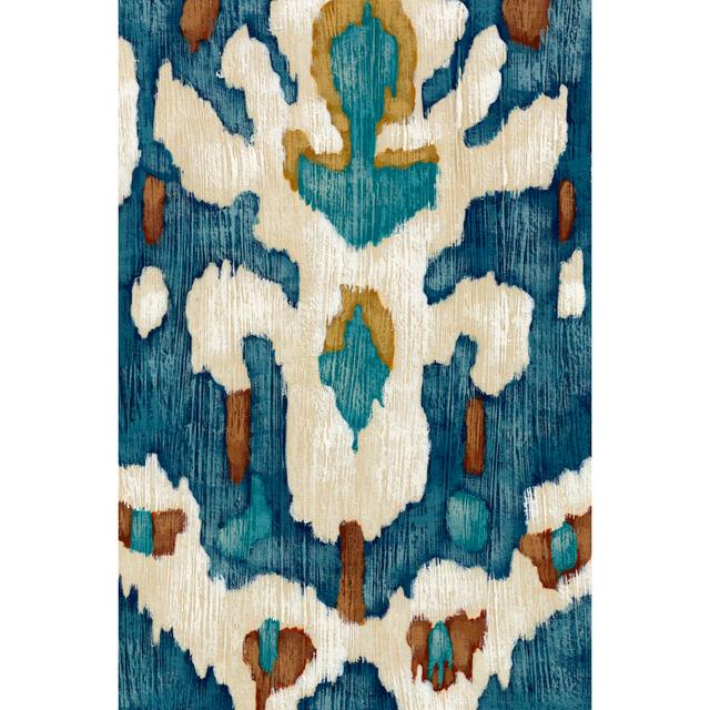 Ocean Ikat IV by Chariklia Zarris - Wrapped Canvas Painting Latitude Vive Size: 46cm H x 30cm W x 3.8cm D on Productcaster.