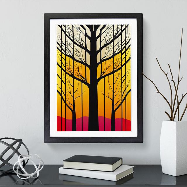 XC1022-4193X Striking Abstract Tree No.4 - Wrapped Canvas Graphic Art Marlow Home Co. Size: 64cm H x 46cm W x 2cm D, Format: Black Framed on Productcaster.