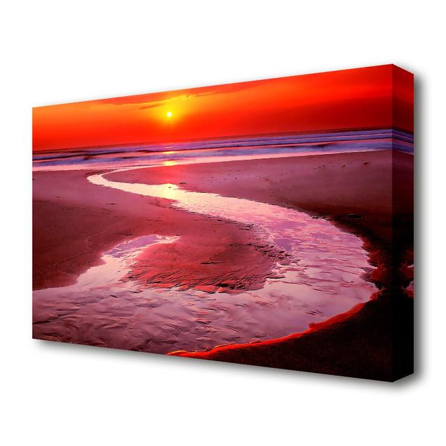 'The Path Of The Ocean Red Seascape' Graphic Art Print on Canvas East Urban Home Size: 66 cm H x 101.6 cm W on Productcaster.