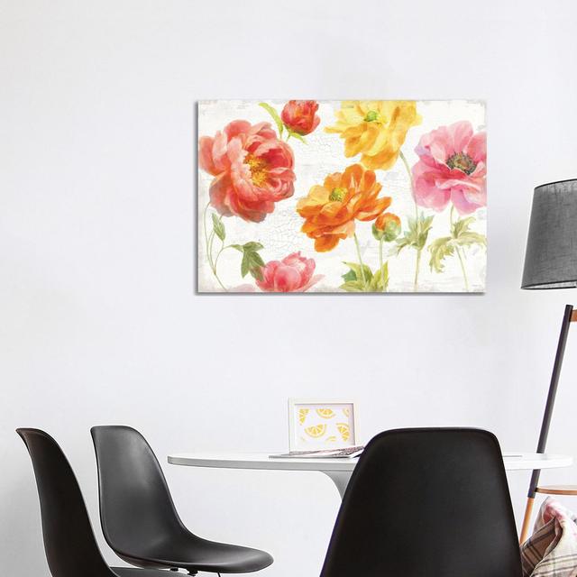 Full Bloom I by Danhui Nai - Wrapped Canvas Painting ClassicLiving Size: 66.04cm H x 101.6cm W x 1.91cm D on Productcaster.