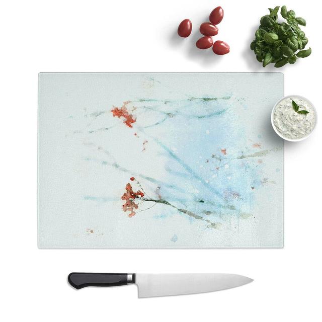 Tempered Glass Branches of Berries Chopping Board East Urban Home Size: 39 cm W x 28.5 cm L on Productcaster.