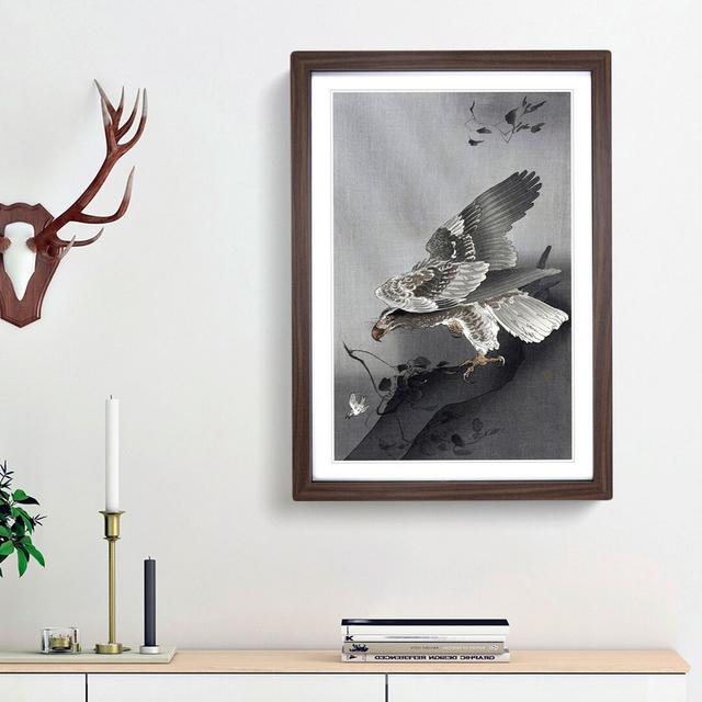 Eagle Hunting by Ohara Koson - Picture Frame Painting Print East Urban Home Size: 65cm H x 48cm W x 2cm D, Frame Option: Walnut Framed on Productcaster.