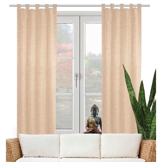 Beloit Synthetic Tab Top Curtain Single Panel, opaque ClassicLiving Colour: Natural, Size: 245cm Width x 132cm Drop on Productcaster.