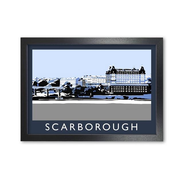 'Scarborough in Snow' Framed Graphic Art Print 17 Stories Size: 21 cm H x 297 cm W, Frame Options: Black on Productcaster.