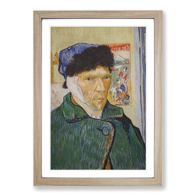 Self-Portrait with Bandage by Vincent Van Gogh - Picture Frame Painting on MDF East Urban Home Frame Option: Oak Framed, Size: 65cm H x 48cm W x 2cm D on Productcaster.