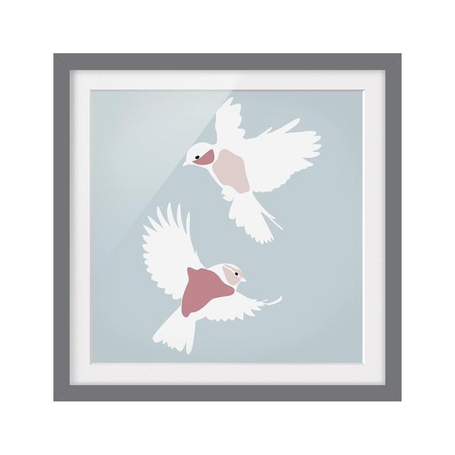 Line Art Doves Pastel - Single Picture Frame Print ClassicLiving Matte Colour: White, Format: Grey, Size: 50cm H x 50cm W x 2cm D on Productcaster.