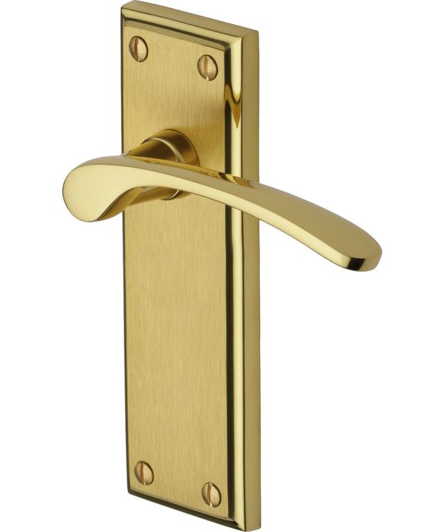 Hilton Lever Latch (Set of 2) Heritage Brass Finish: Mayfair Split on Productcaster.